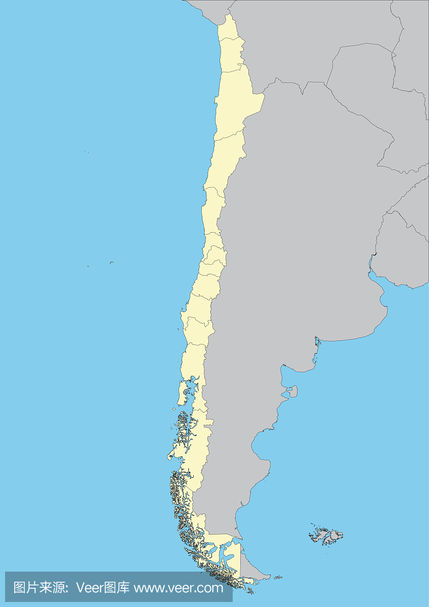 智利的矢量地图