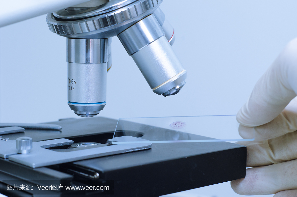 显微镜镜头特写镜头