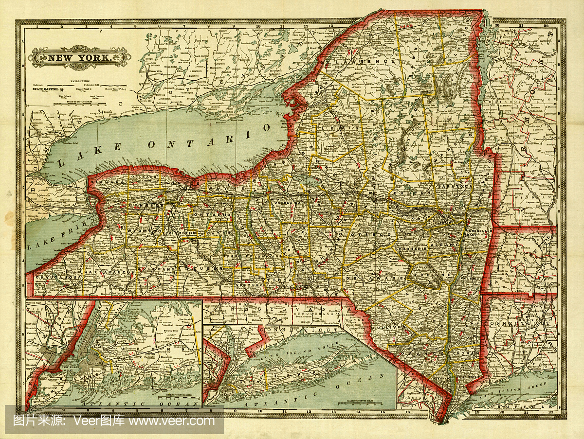 纽约州旧地图