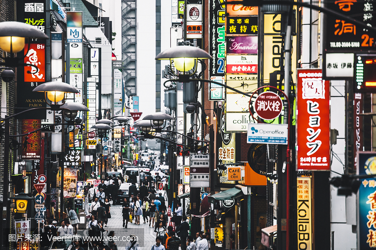 赤坂繁忙的街道 - 日本东京