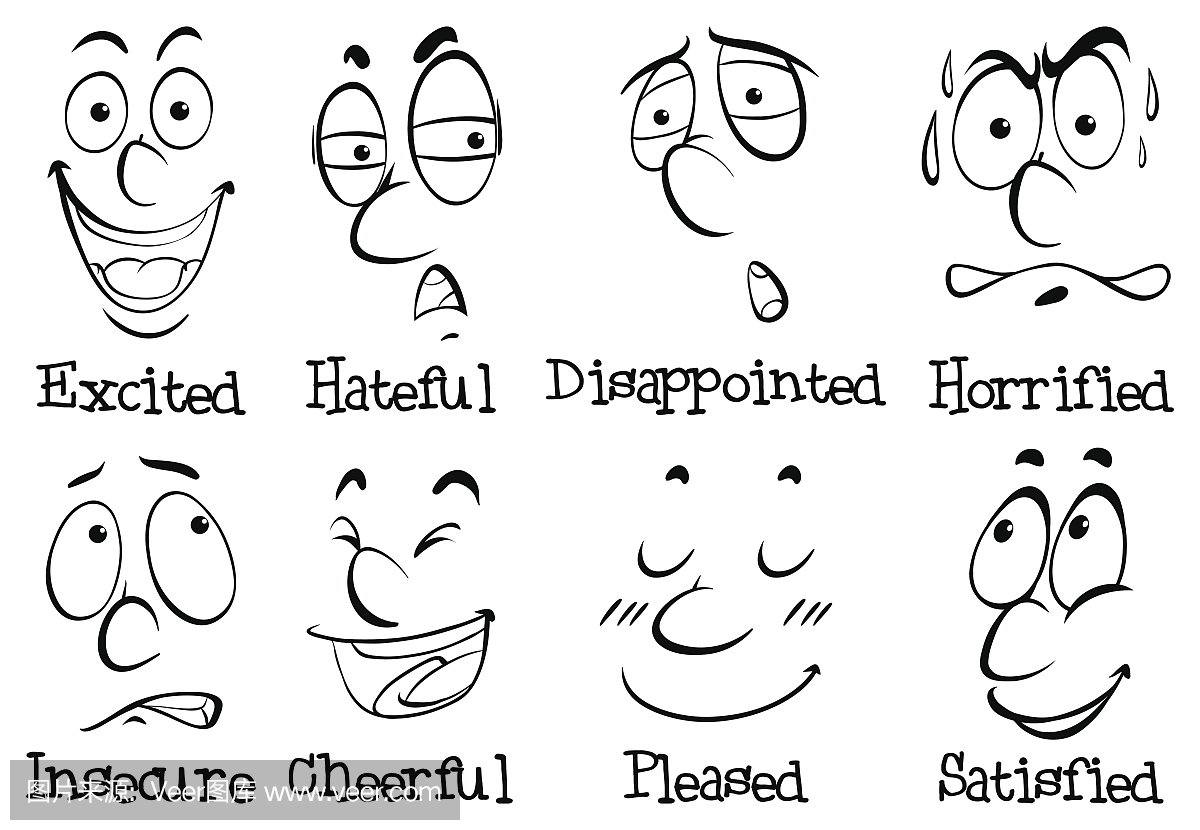 搞笑表情的词emoji图片绘画包不同情绪图片