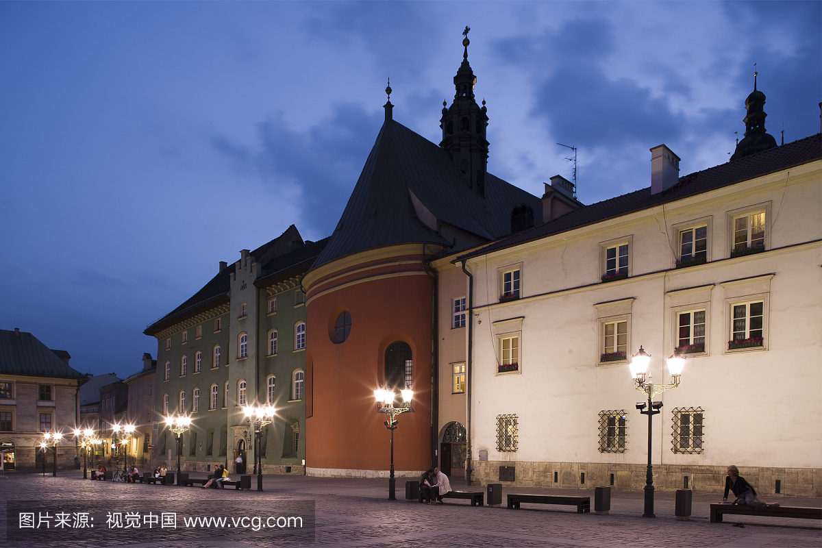 泛光照明,泛光灯,古城,户外