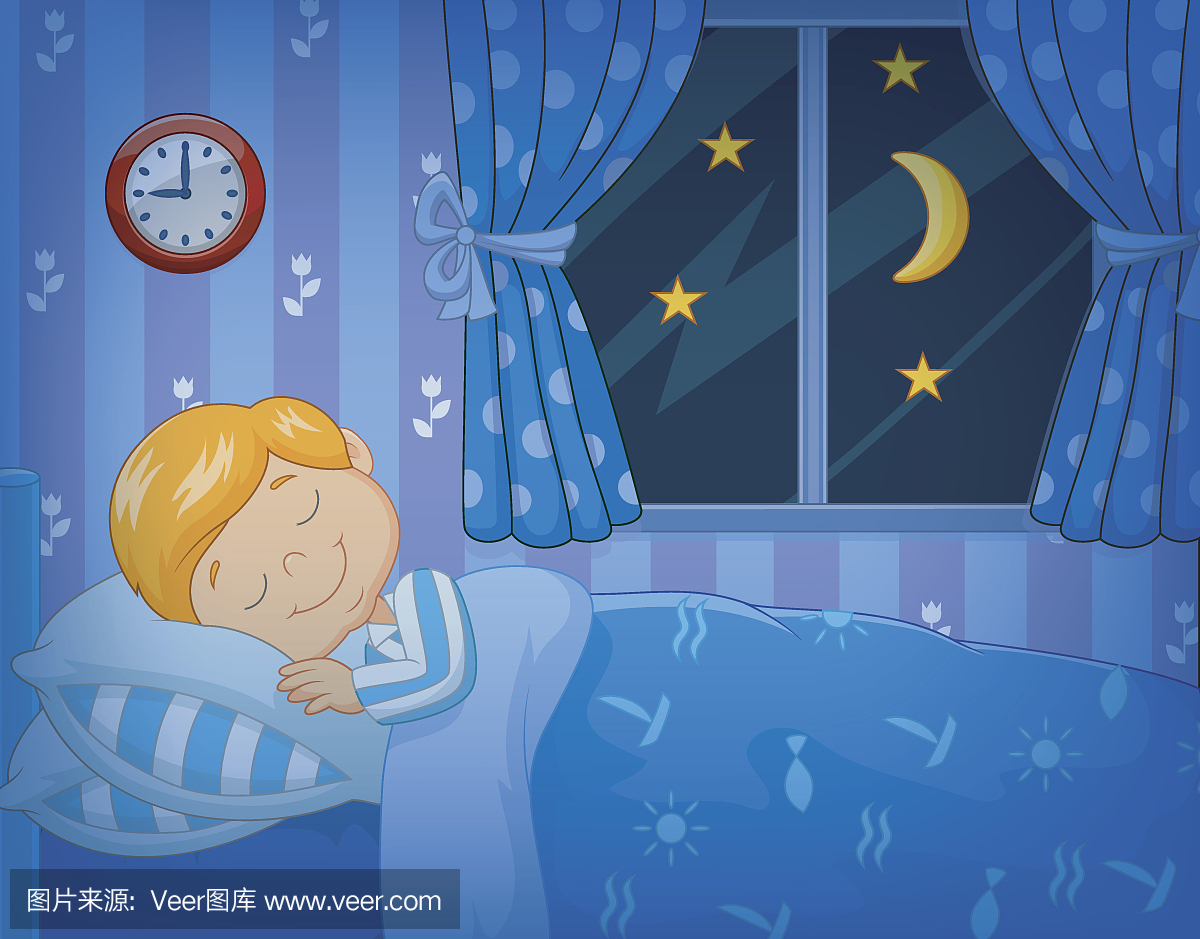 睡着的孩子睡姿卡通手绘素材免费下载图片_装饰图案_设计元素_图行天下图库