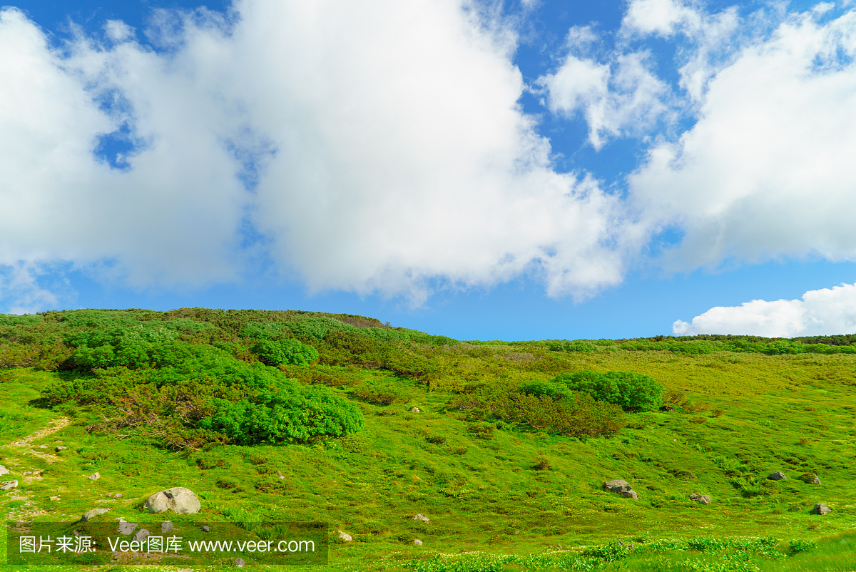 大柴山国家公园。旭日(日本北海道的最高山)从