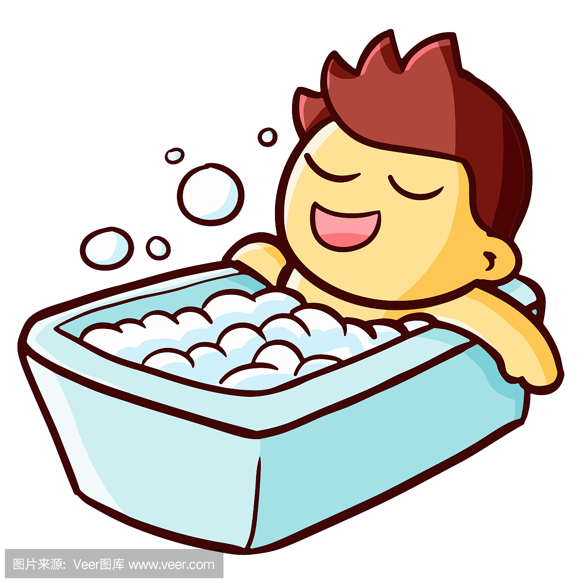 man taking a bath in a bathtub