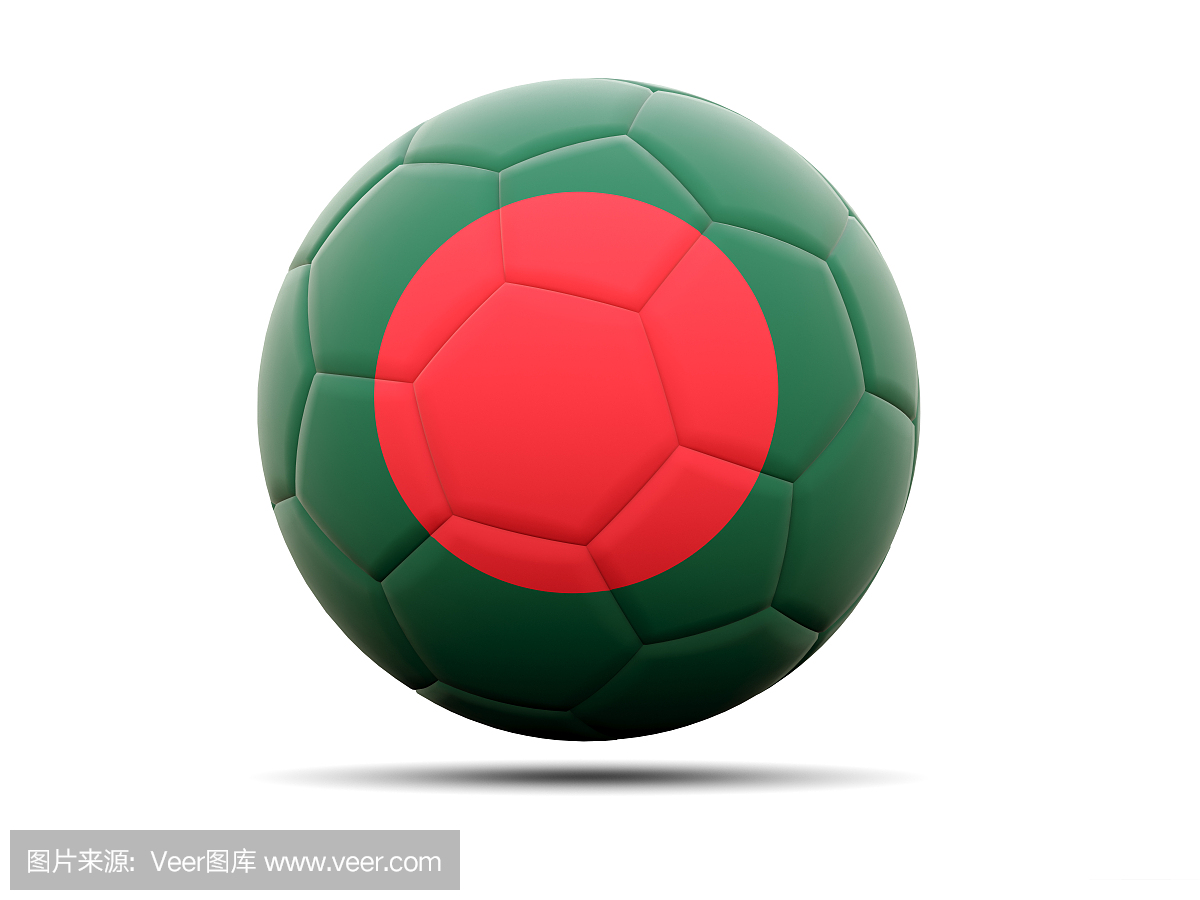与孟加拉国国旗的足球