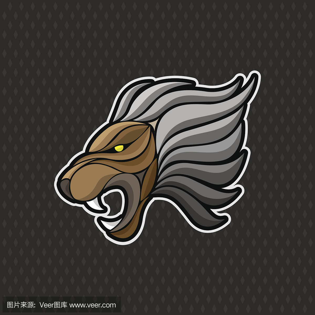 狮子图标设计模板,狮子头图标矢量图