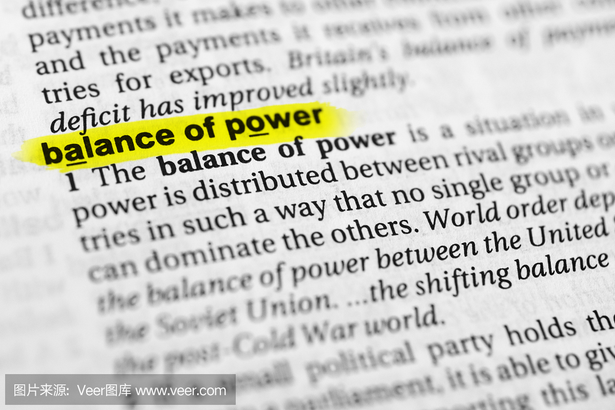突出显示的英语单词权力的平衡及其在词典中