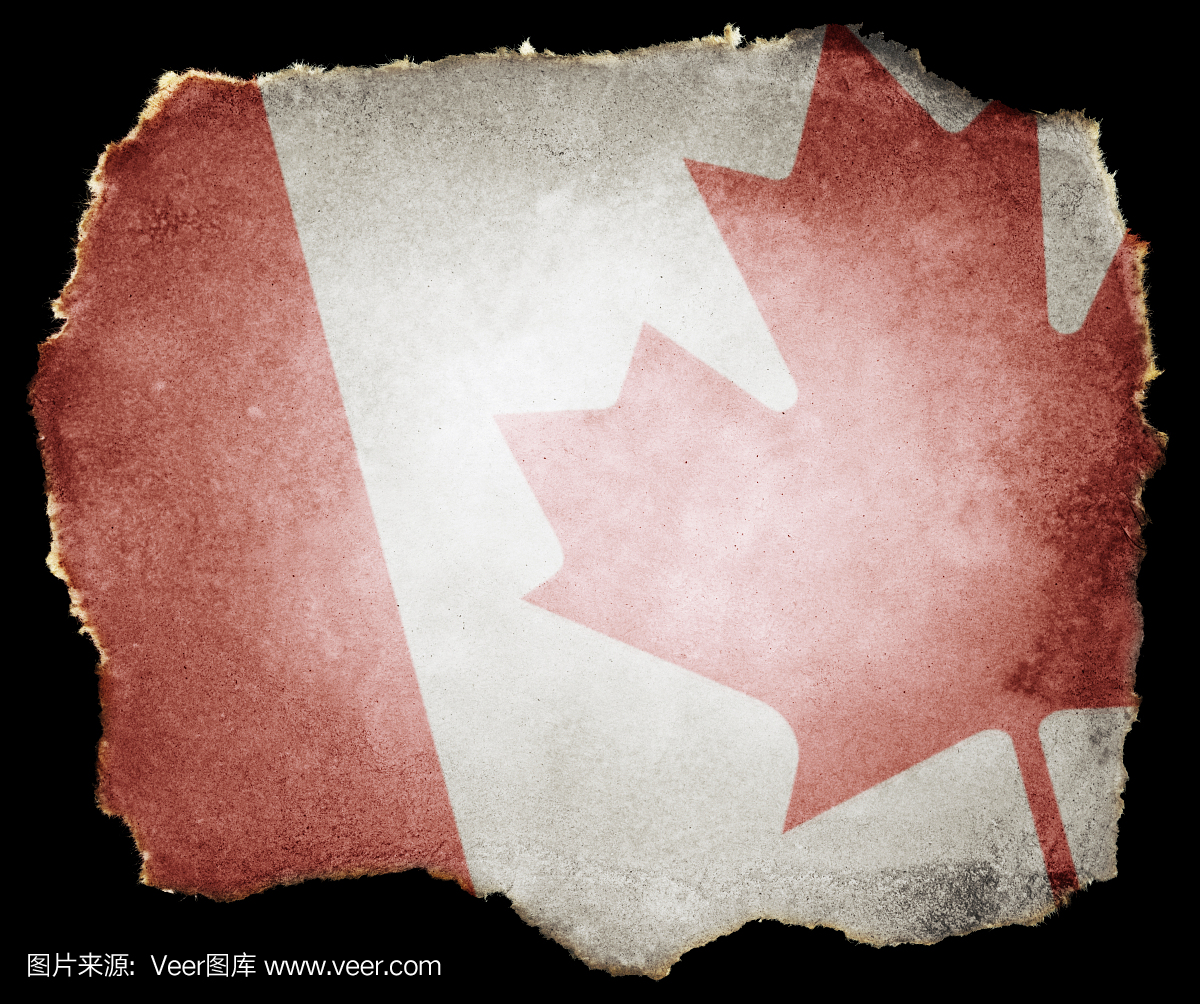 加拿大国旗在撕纸(剪贴路径; XXL)