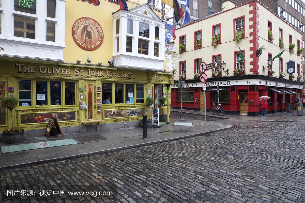 爱尔兰共和国,都柏林,圣殿酒吧区的酒吧