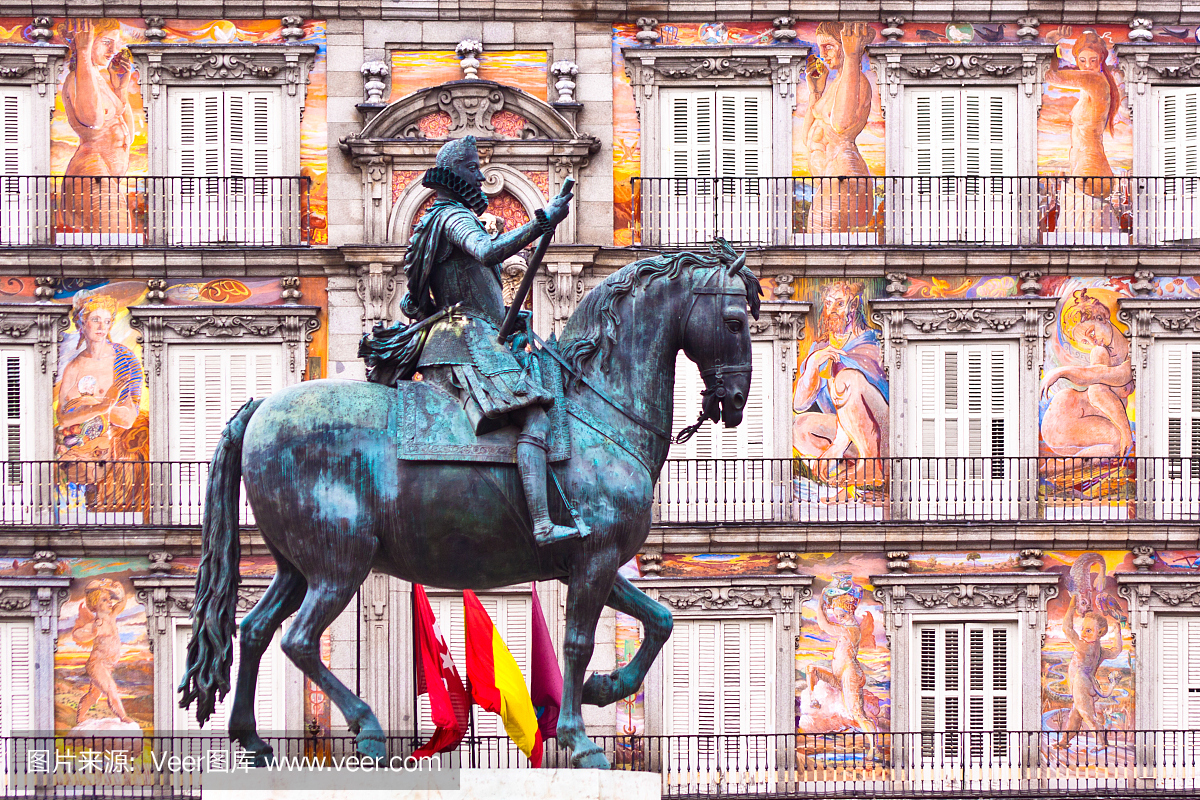 菲律宾国王三世雕像,马德里市长广场。