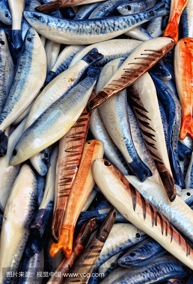 克罗地亚,达尔马提亚,锡贝尼克,陶瓷鱼形式的纪念品