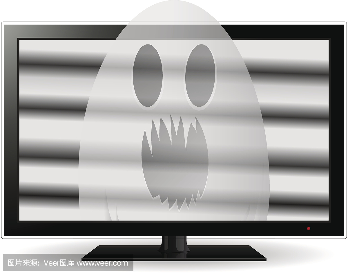 幽灵在电视屏幕上