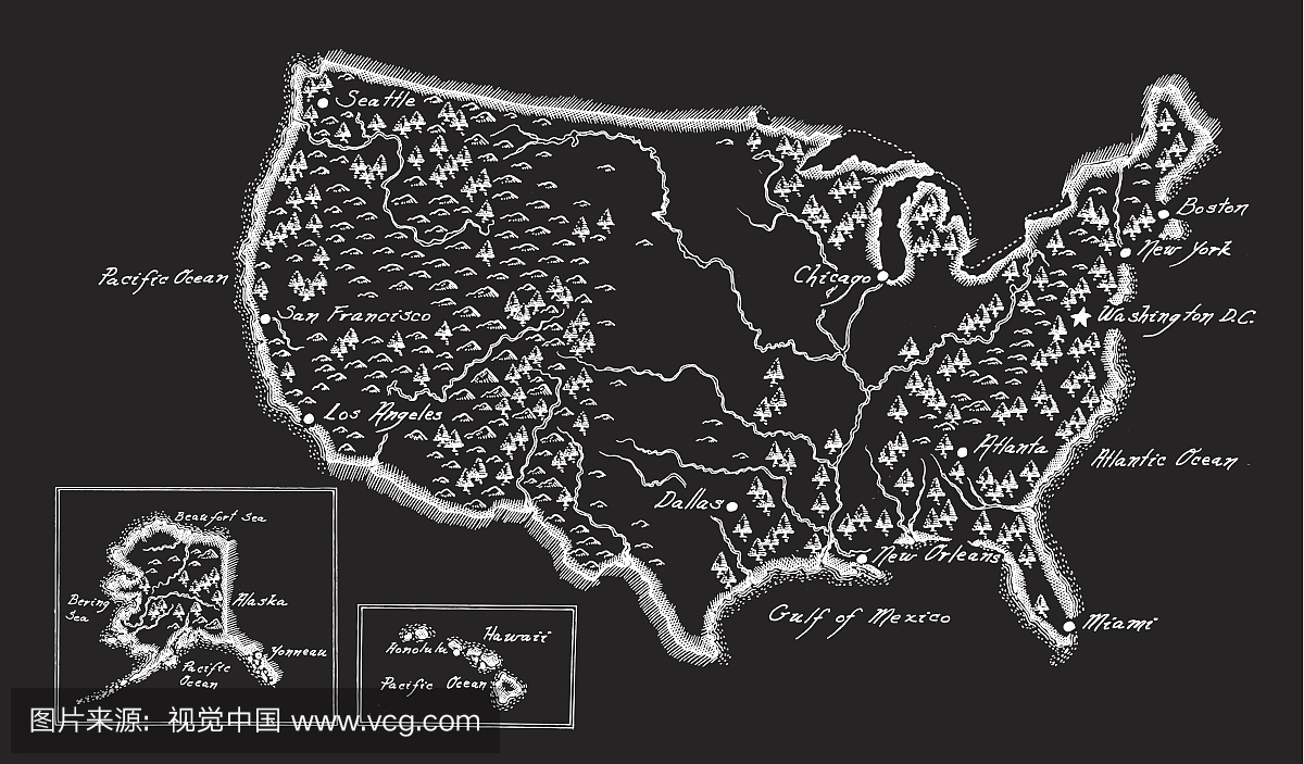 古董美国地图