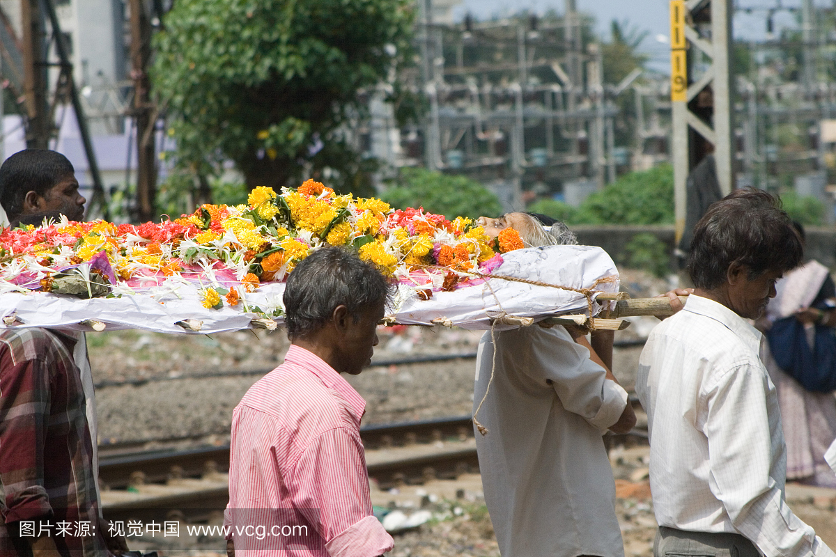 Hindu female dead body Old Bombay Mumbai, Maharashtra, India