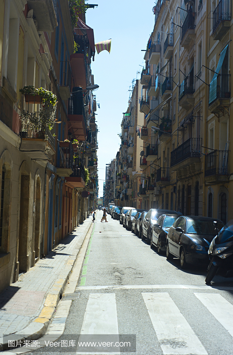在巴塞罗那的旧城区