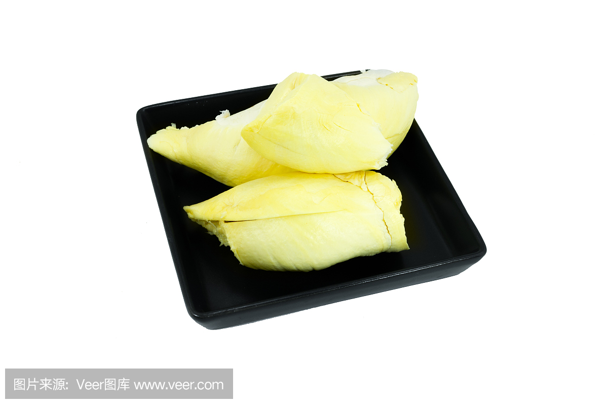 榴莲,孤立的白色背景上的水果之王