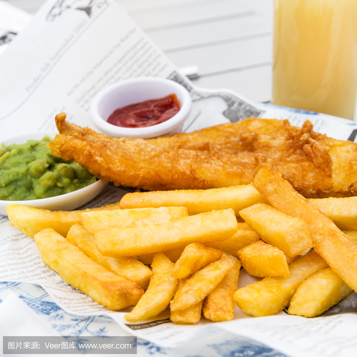 Traditional English Food such as Fish and Chip