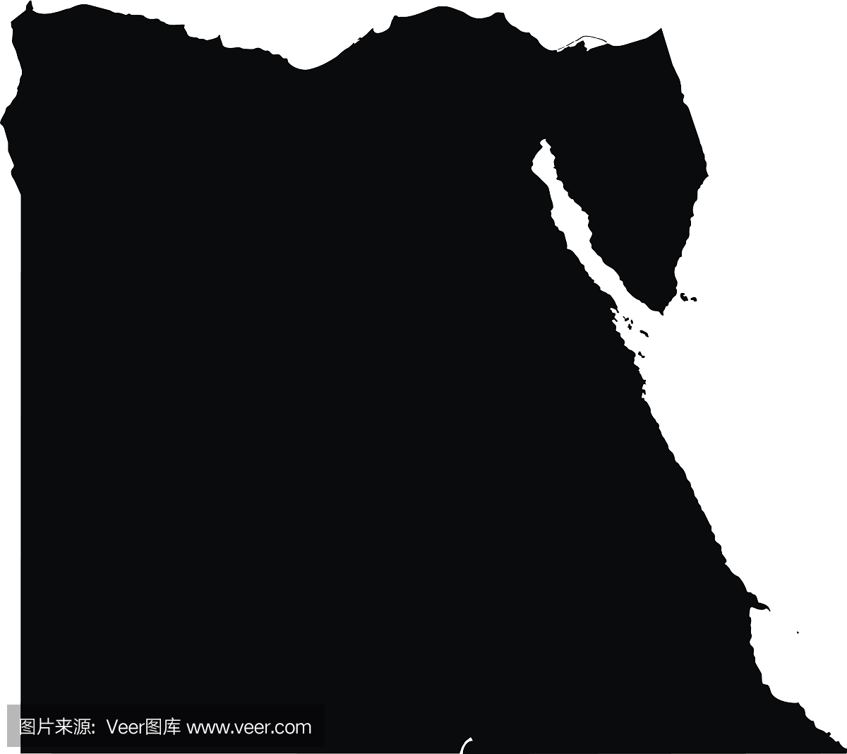 埃及地图在白色背景矢量图