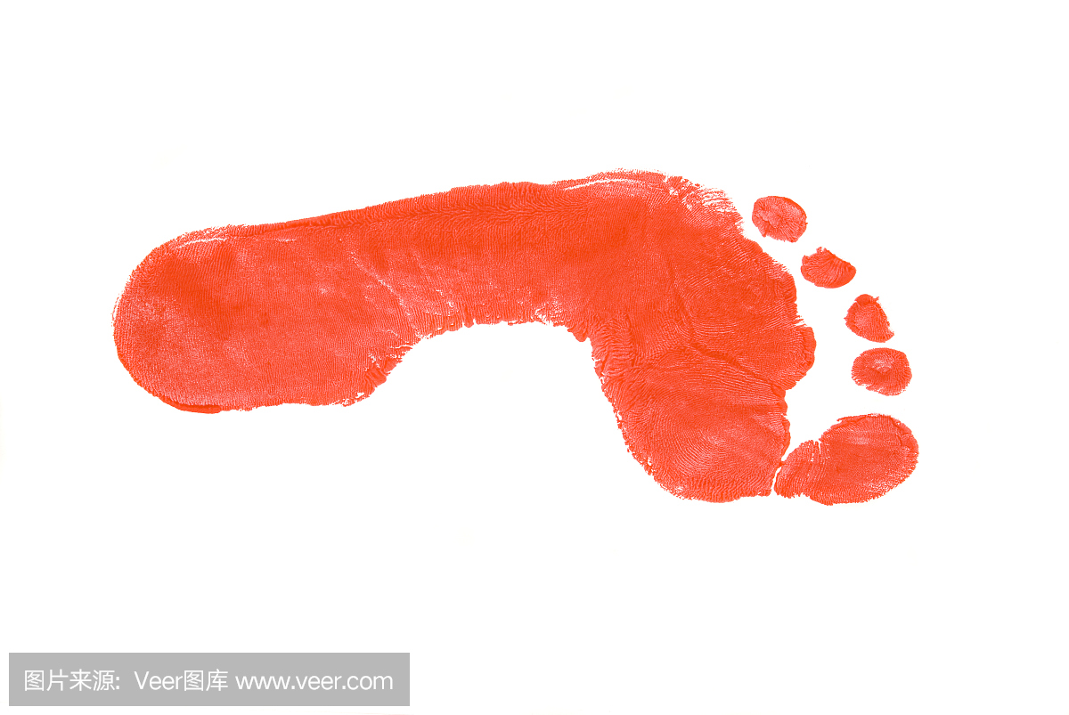 红色,摄影,脚印,赤脚