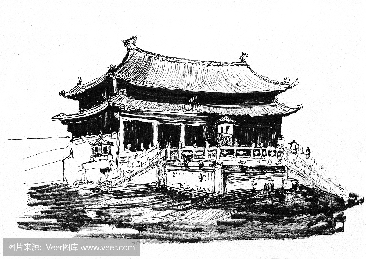 素描中国北京紫禁城