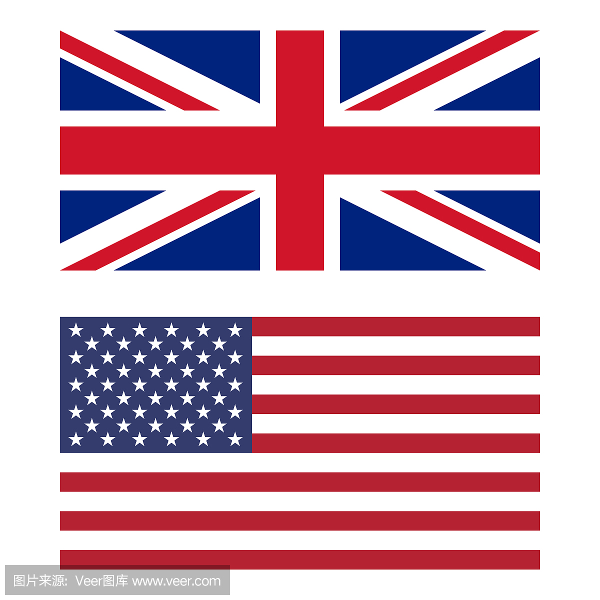 英国和美国国旗