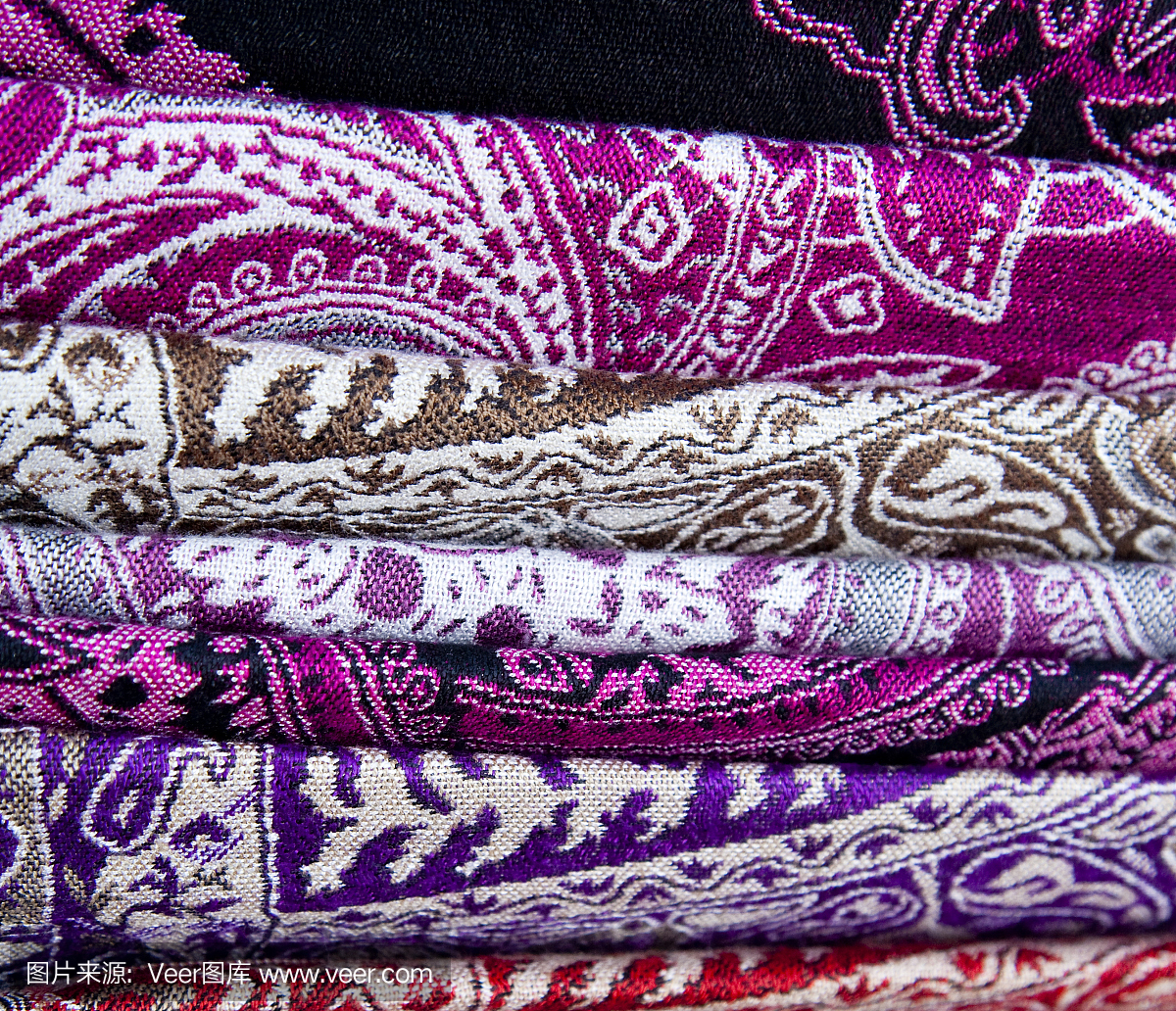 多彩pashmina披肩