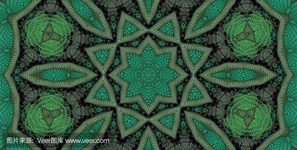 绿色色调的抽象背景,纺织品设计的光栅图像,印刷行业和各种设计项目