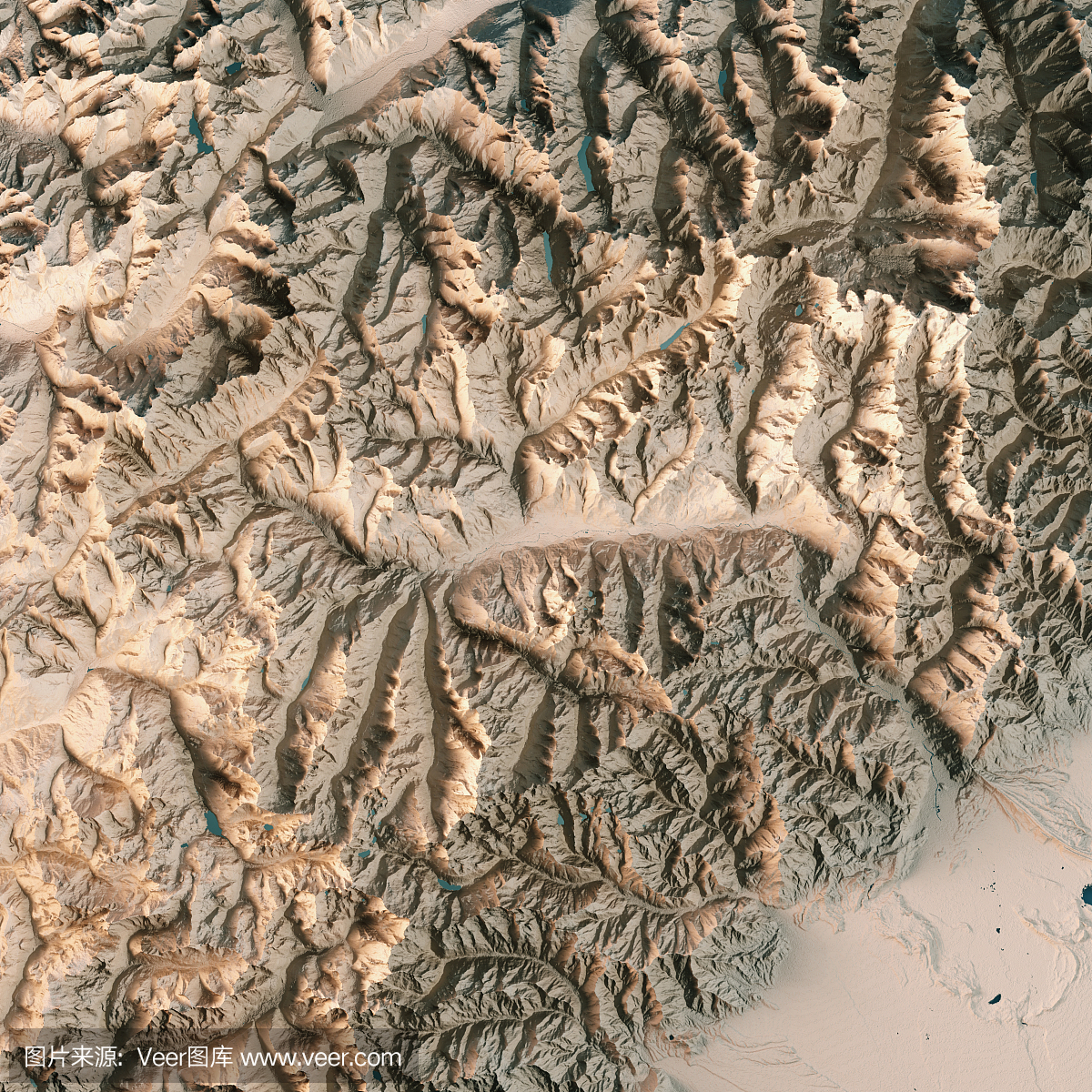 奥斯塔谷状态意大利3D渲染地形图中性