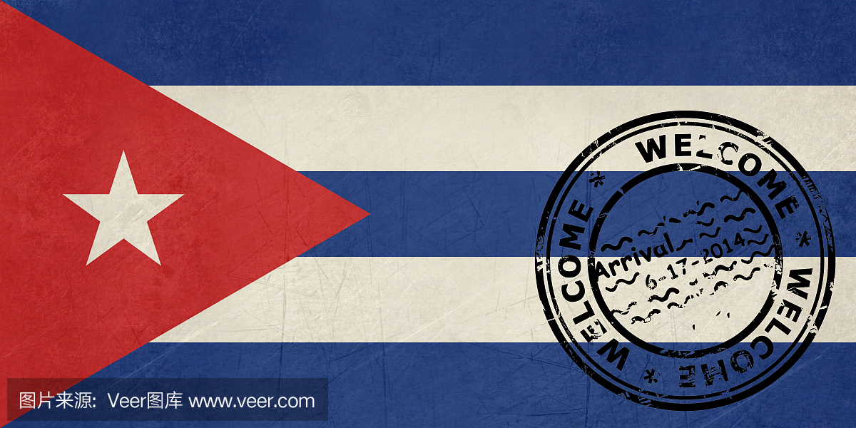 欢迎来到古巴国旗与护照盖章