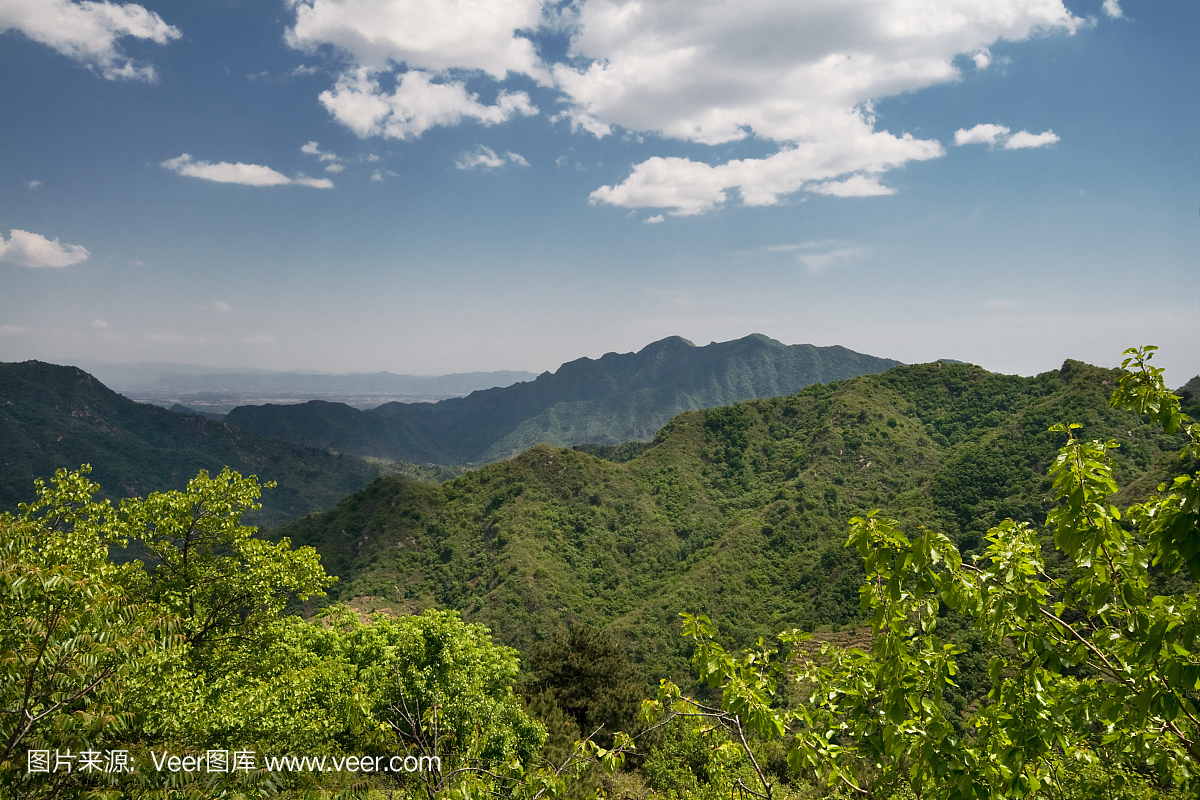 北京附近的山脉,从慕田峪段,长城拍摄