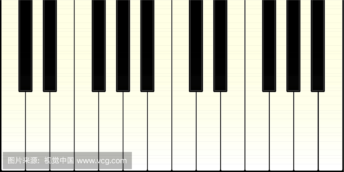 piano keyboard with black and white keys illustr