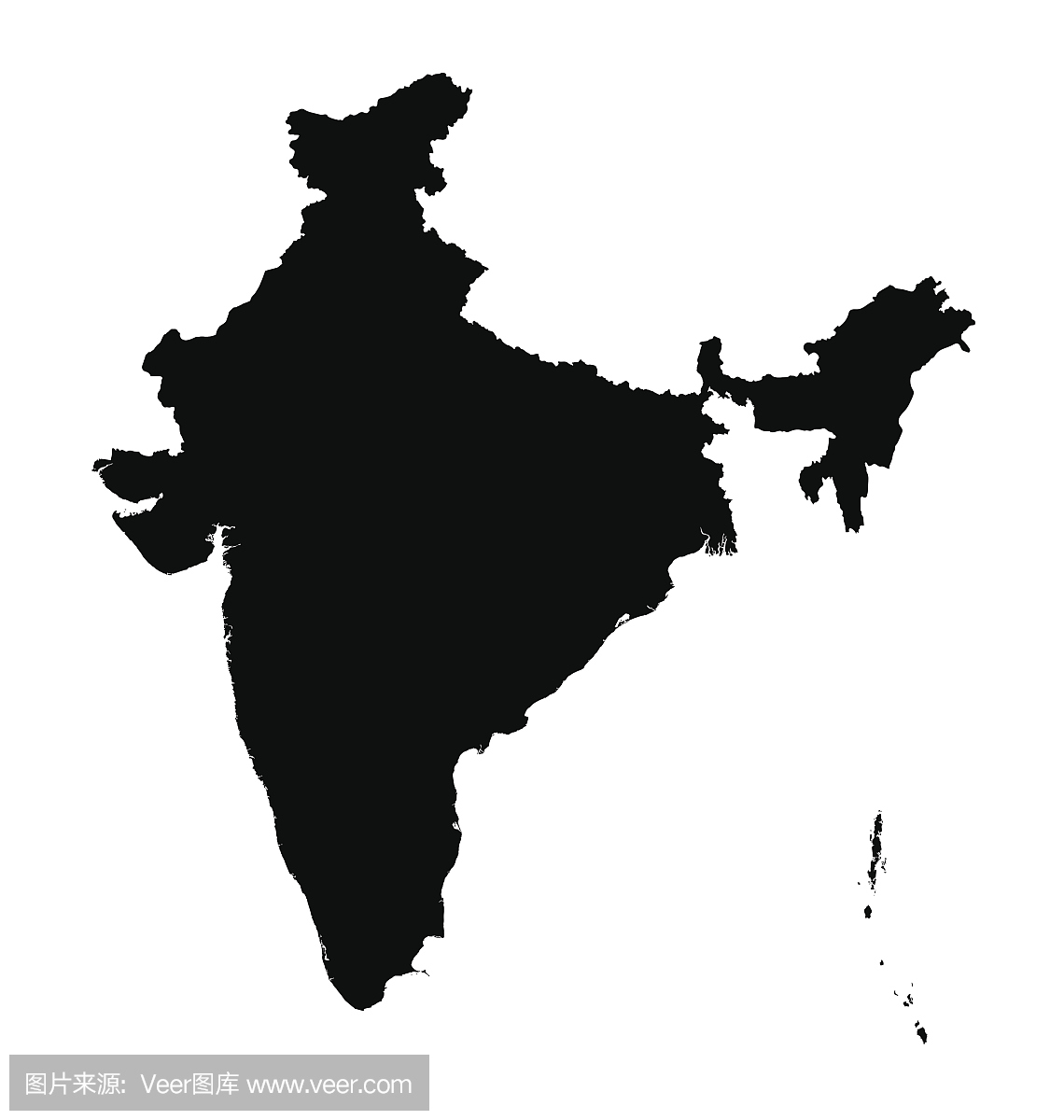 印度的黑色地图