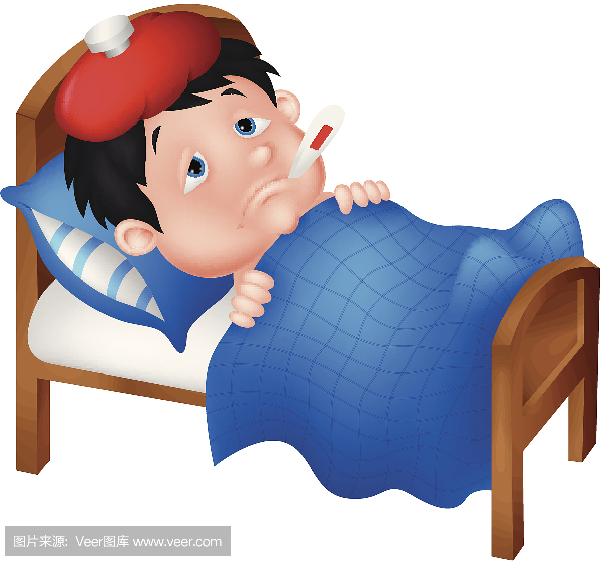 Girl Sitting On Bed Cartoon Clipart