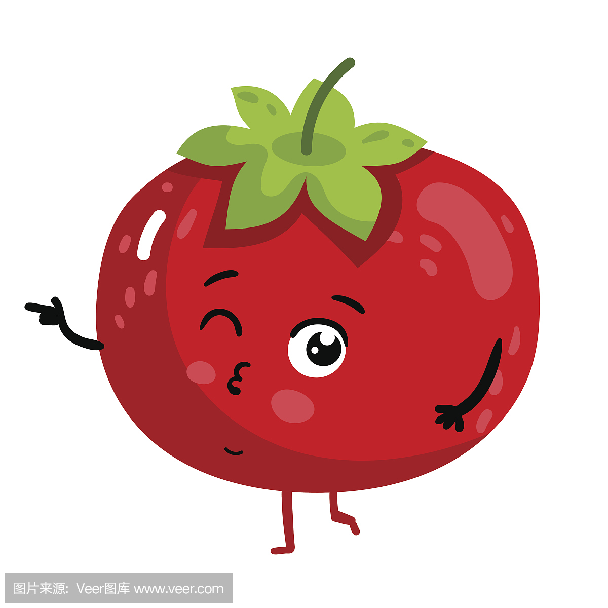 绘画插图,背景分离,方形画幅,西红柿