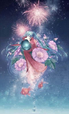 元】二次元 美少女 v家 初音未来 暖色调 梦幻-219kb