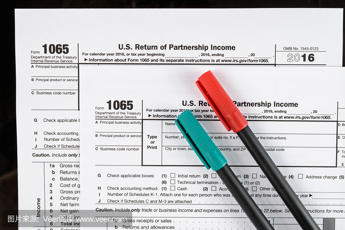 表格1065美国返还伙伴关系收入。美国税表20