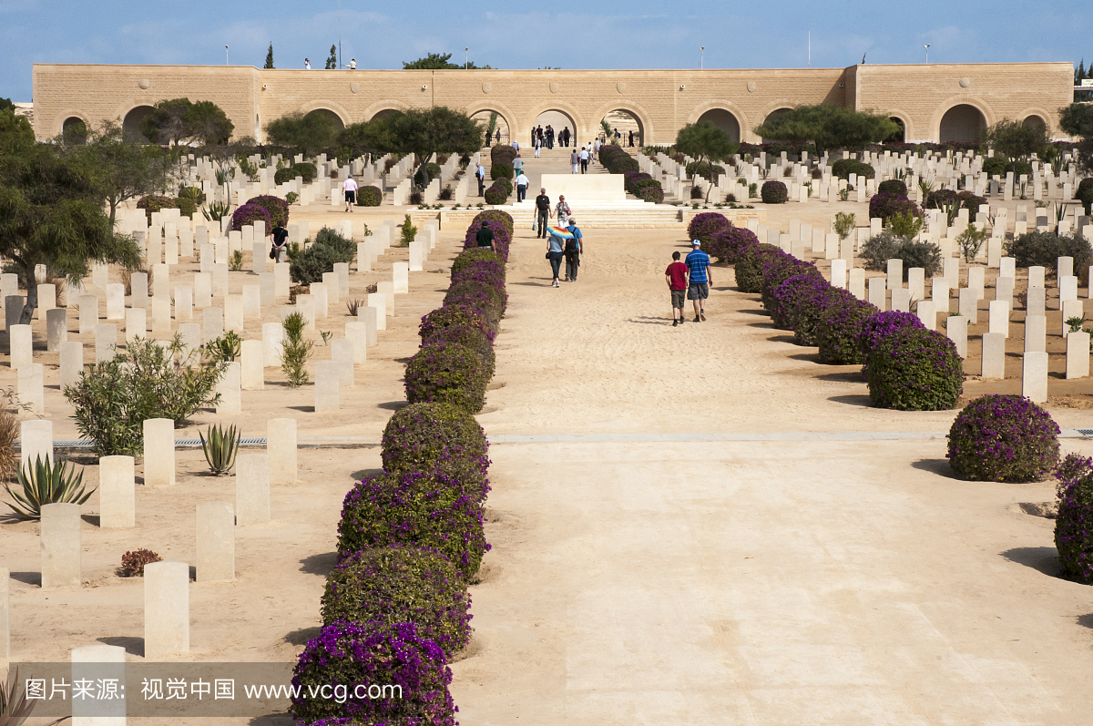 联合战争公墓在埃及阿拉曼,埃及