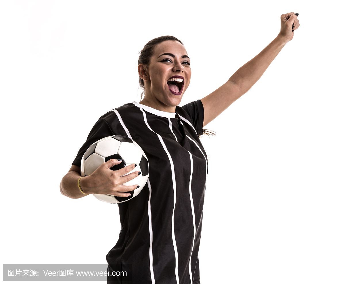 黑色和白色制服上的球迷\/体育播放器庆祝在白