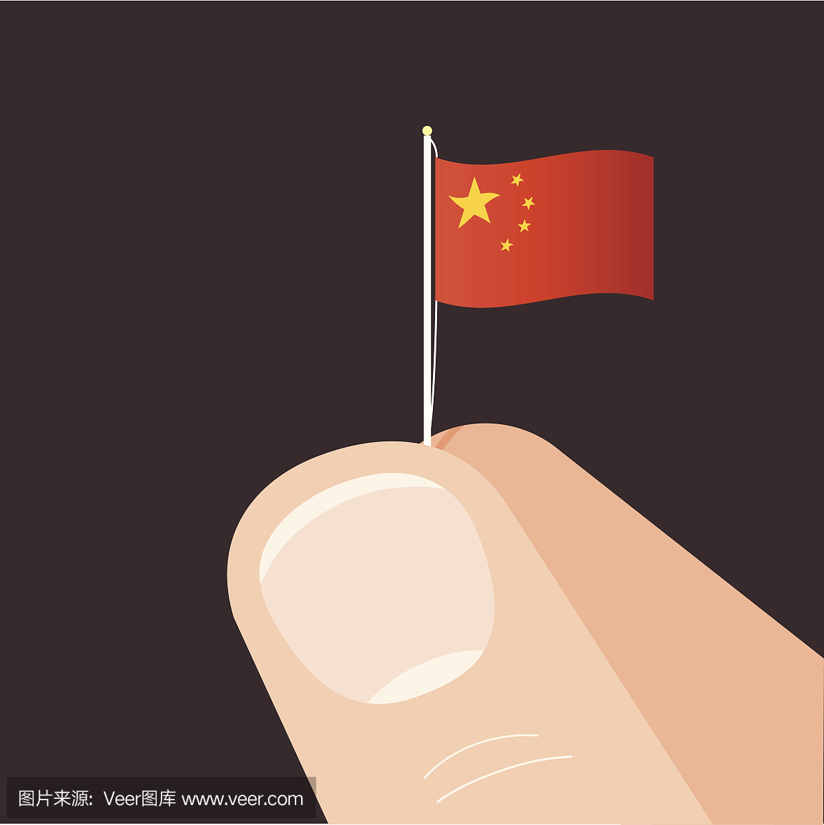 我的中国好吗国旗手指插图