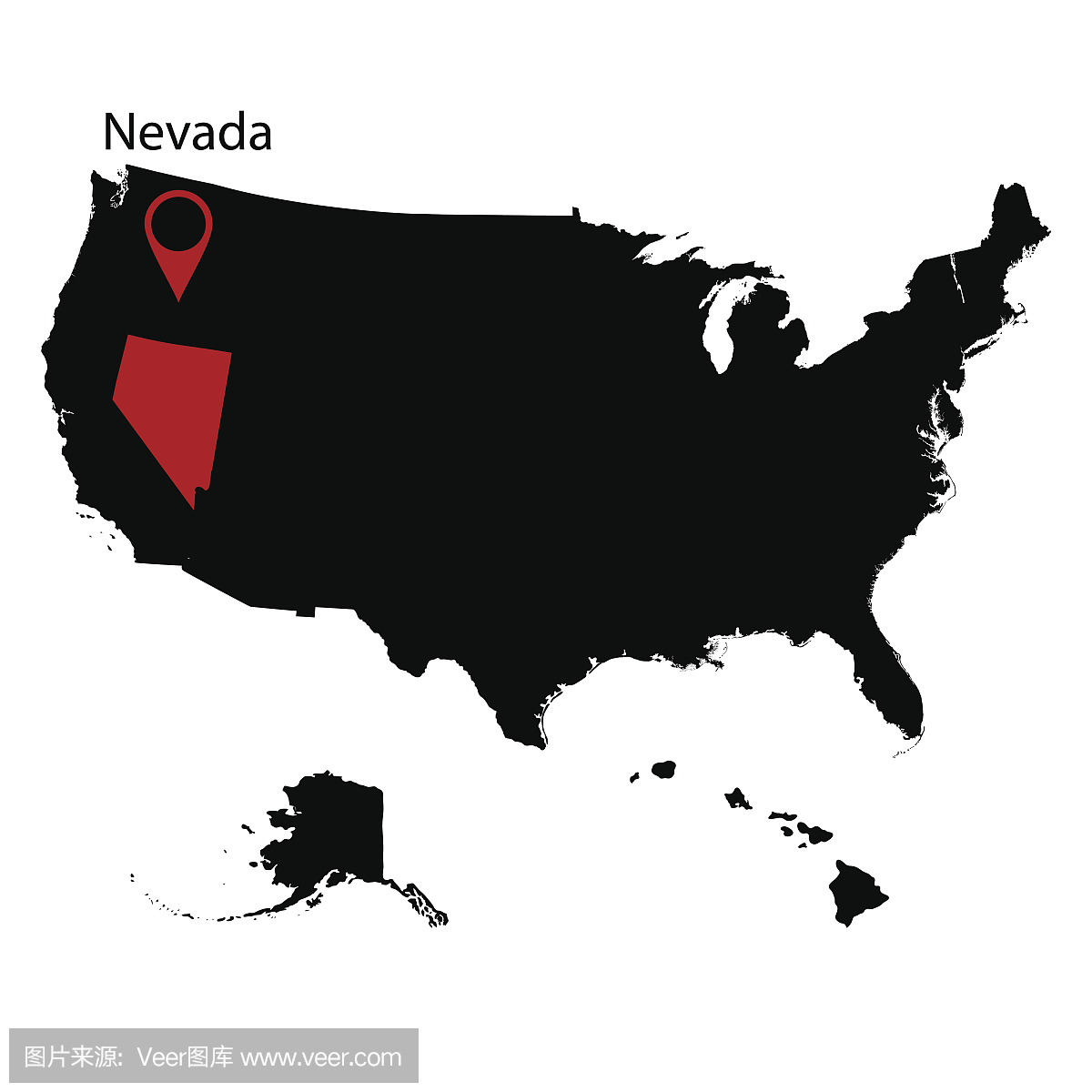 美国内华达州地图