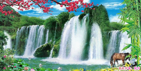 壁纸 风景 旅游 瀑布 山水 桌面 473_240 gif 动态图 动图