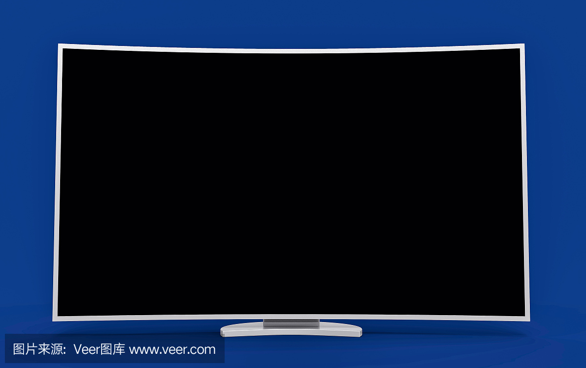 3D隔离弯曲电视屏幕。 LED智能液晶1080p。