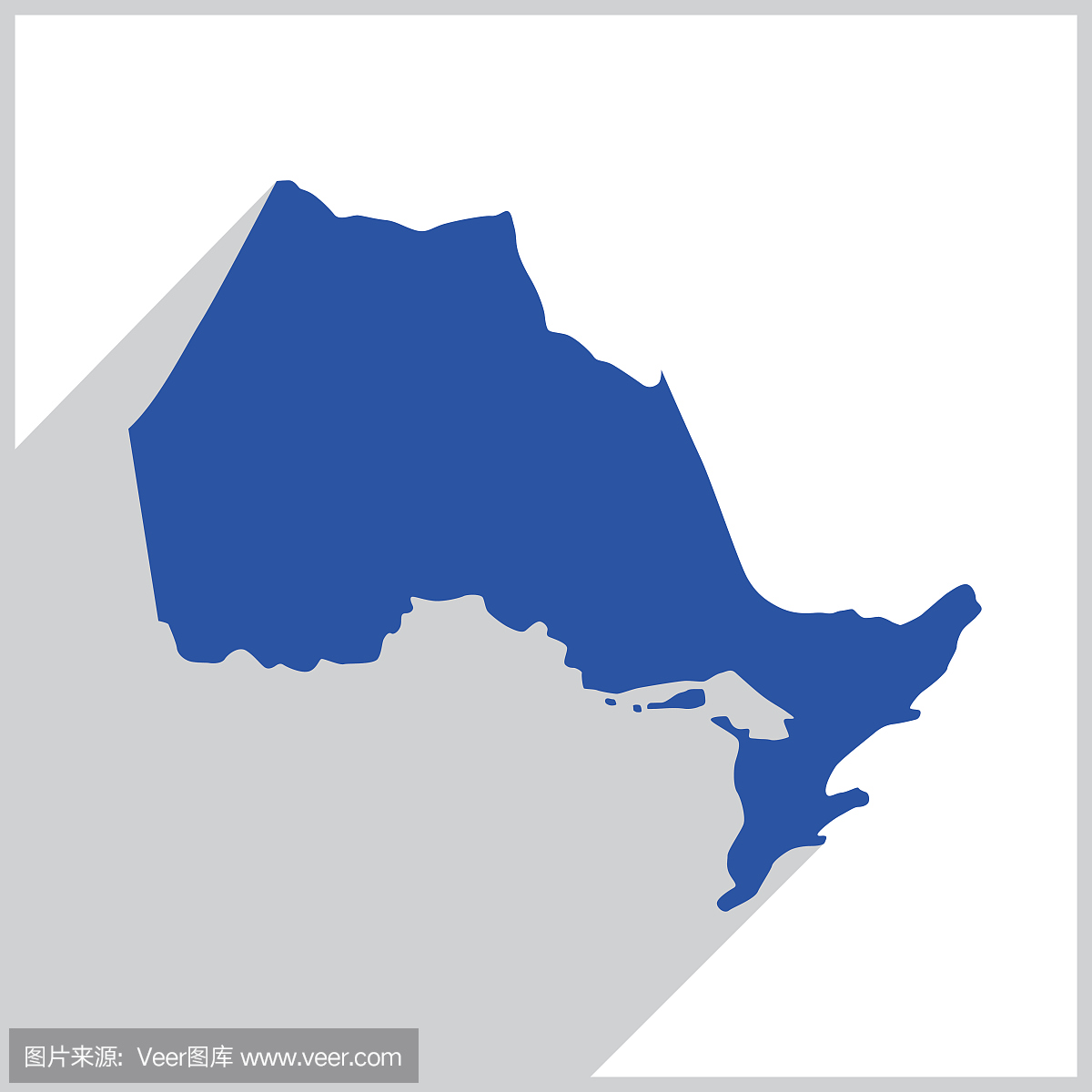 安大略省蓝色地图图标