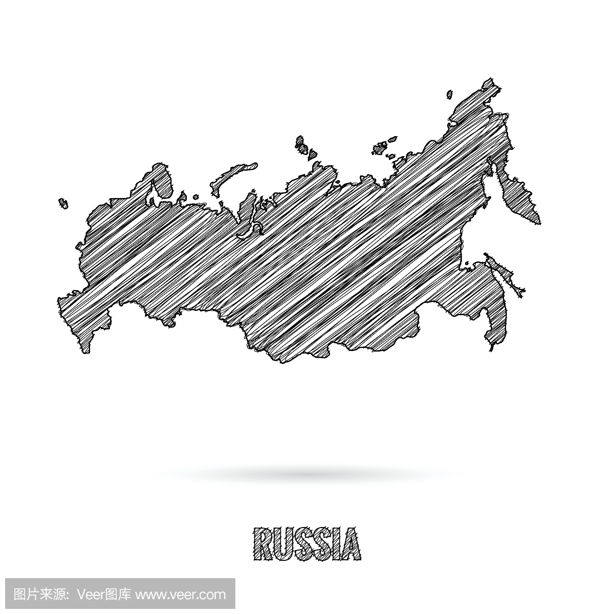 俄罗斯地图手绘