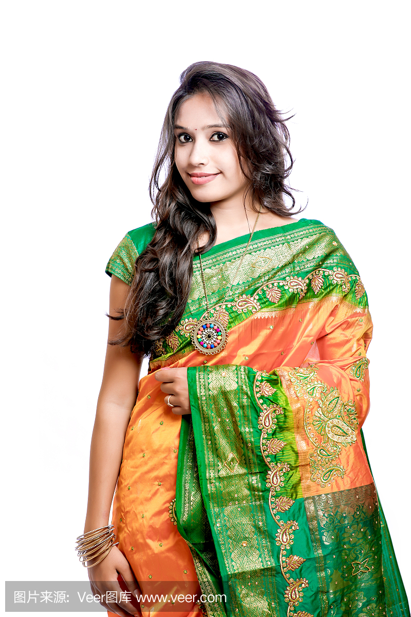 模型上纱丽,印度文化,传统服装,