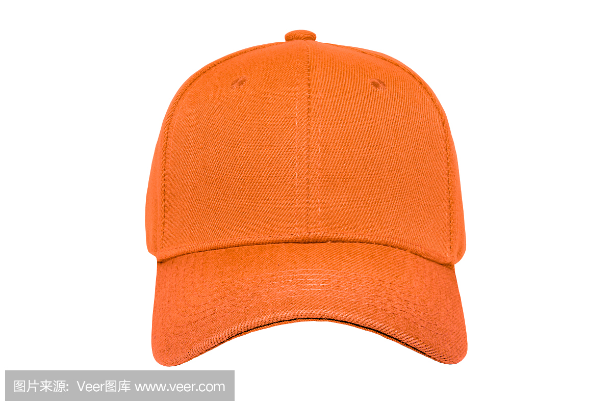 前视图的棒球帽颜色橙色特写镜头