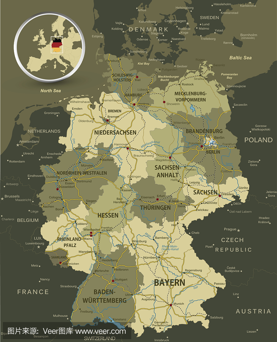 德国详细地图