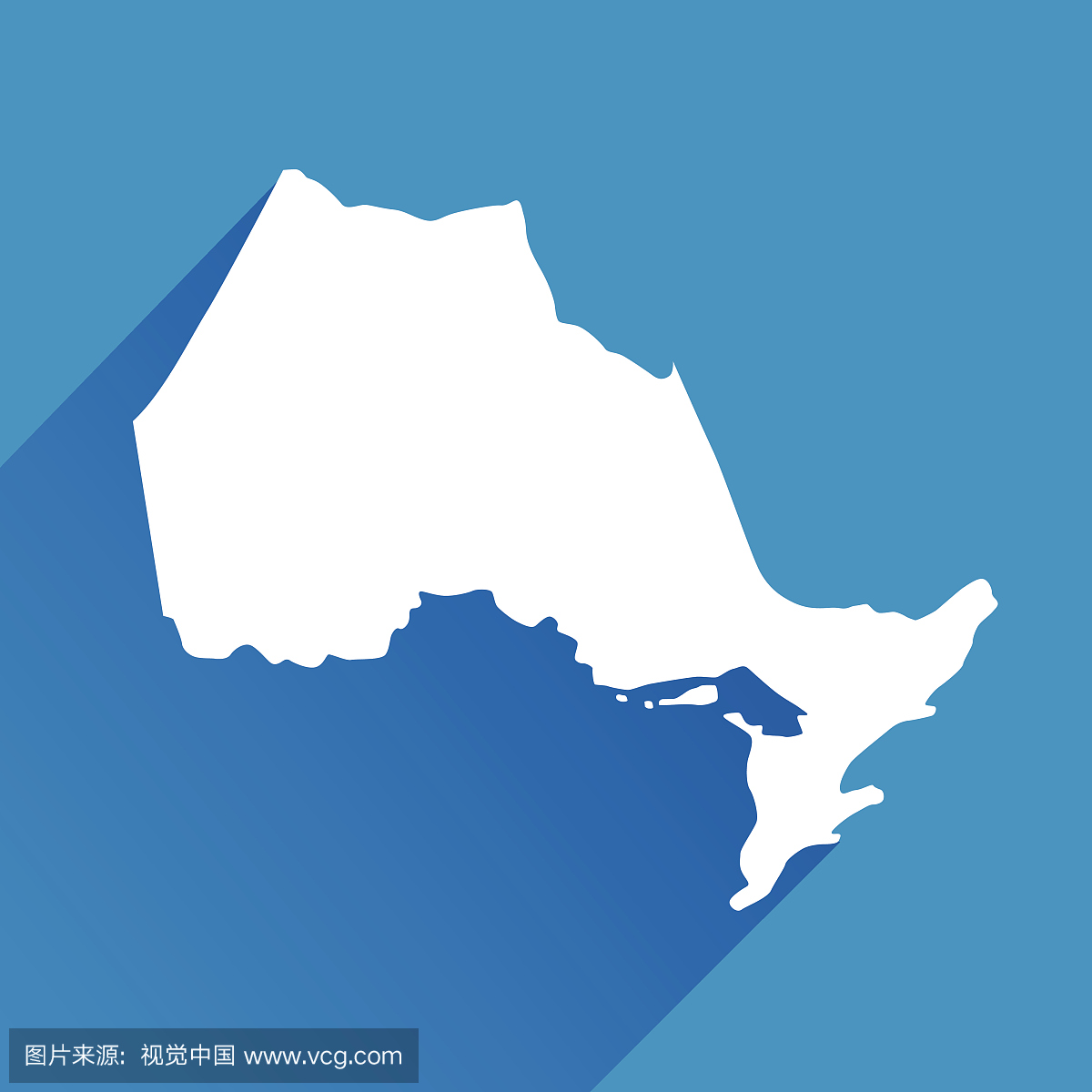 蓝色安大略省地图图标