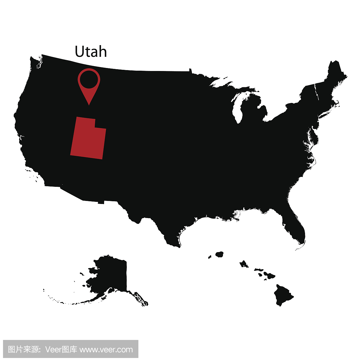 美国犹他州地图